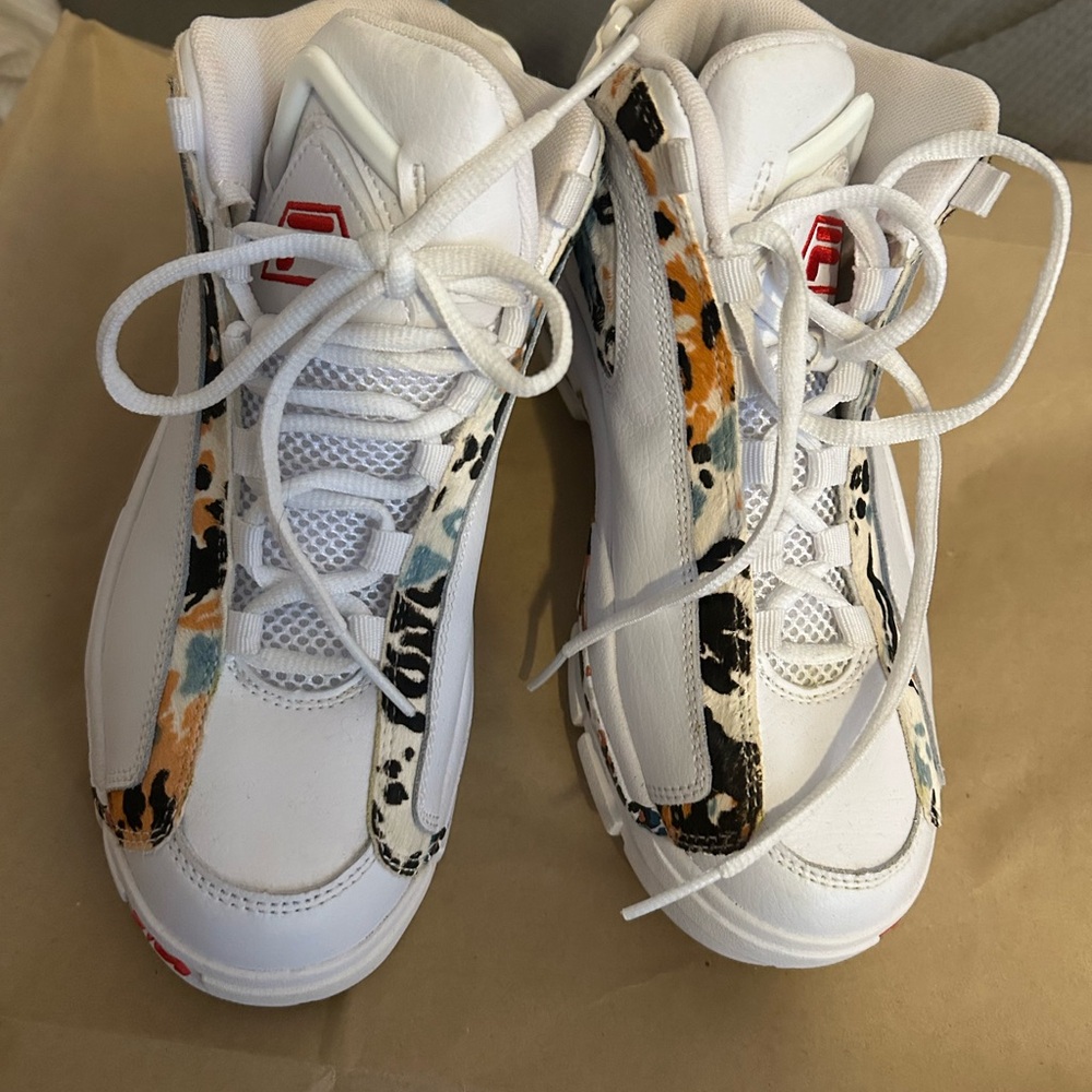 Fila Kids White and Multicolor High-Top Sneakers